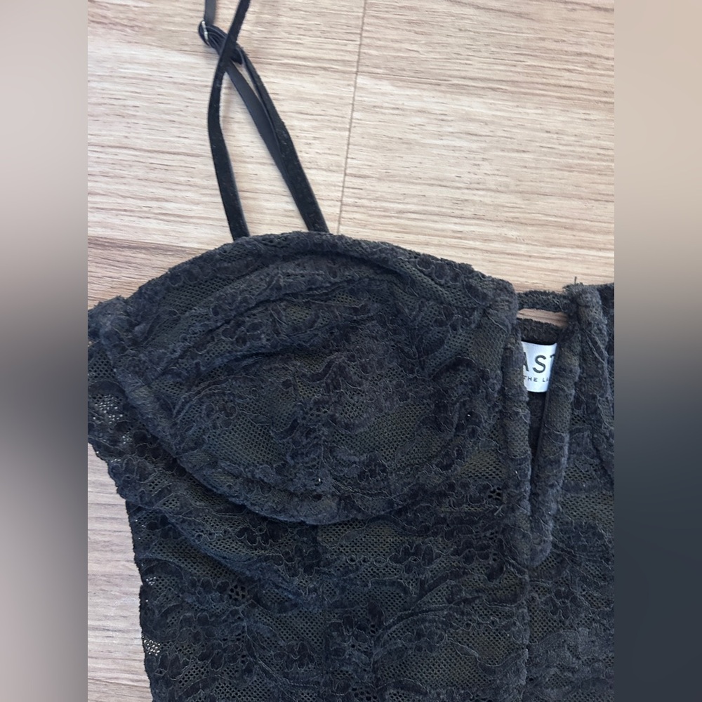 ASTR The Label Structured Lace Bodysuit Black Size Small Underwire - Picture 3 of 7